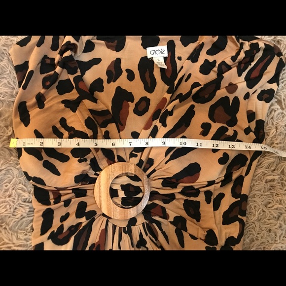 CACHE Animal Print Stretchy Sleeveless VNeck Dress - Picture 8 of 9